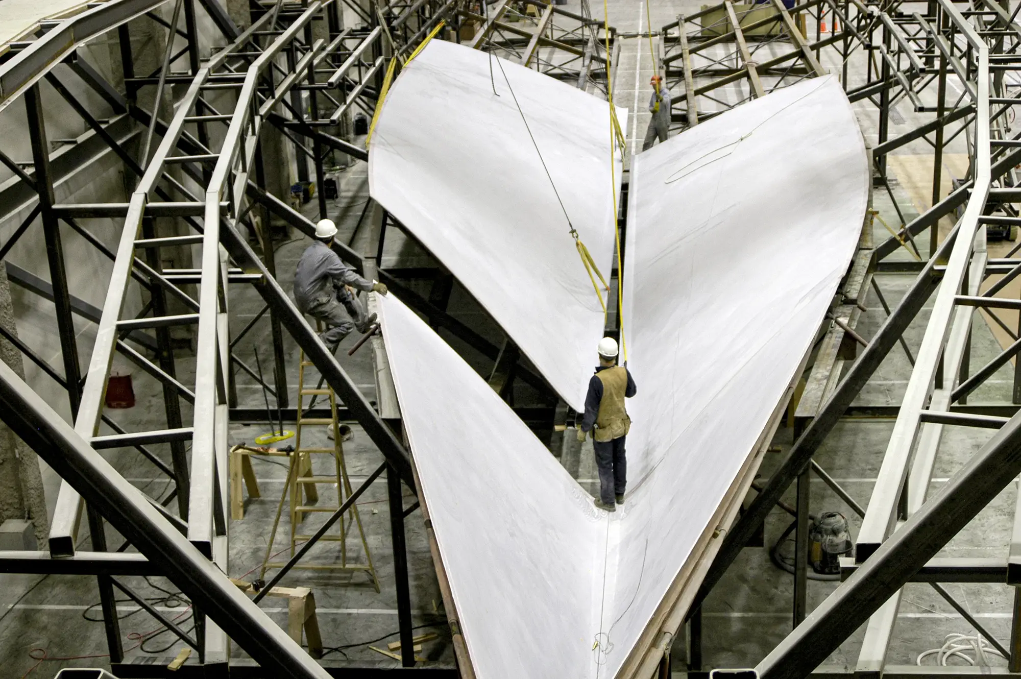 Tooling Assembly Large-scale boat tooling in final assembly